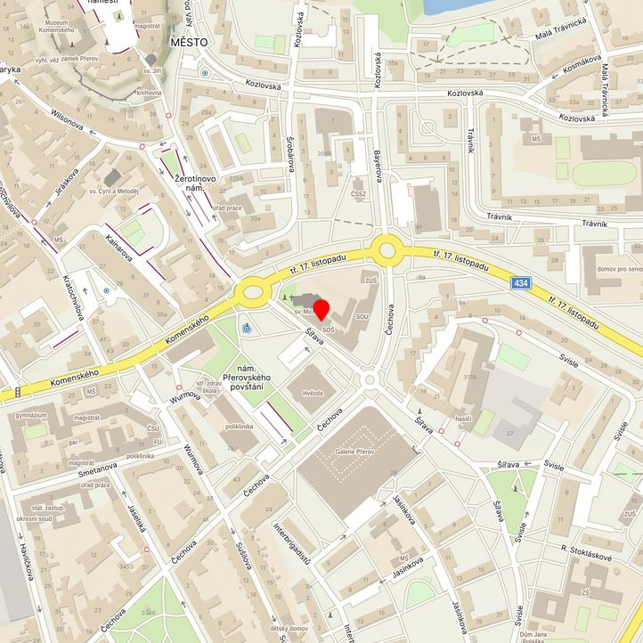 Mapa školy z Mapy.cz