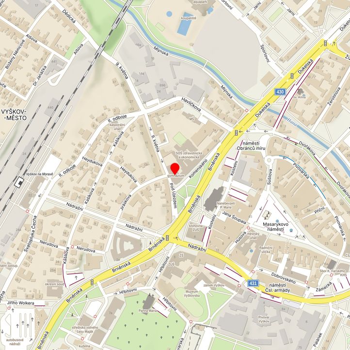 Mapa školy z Mapy.cz