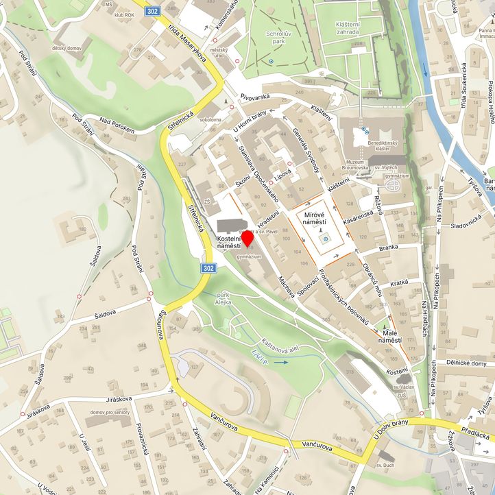 Mapa školy z Mapy.cz