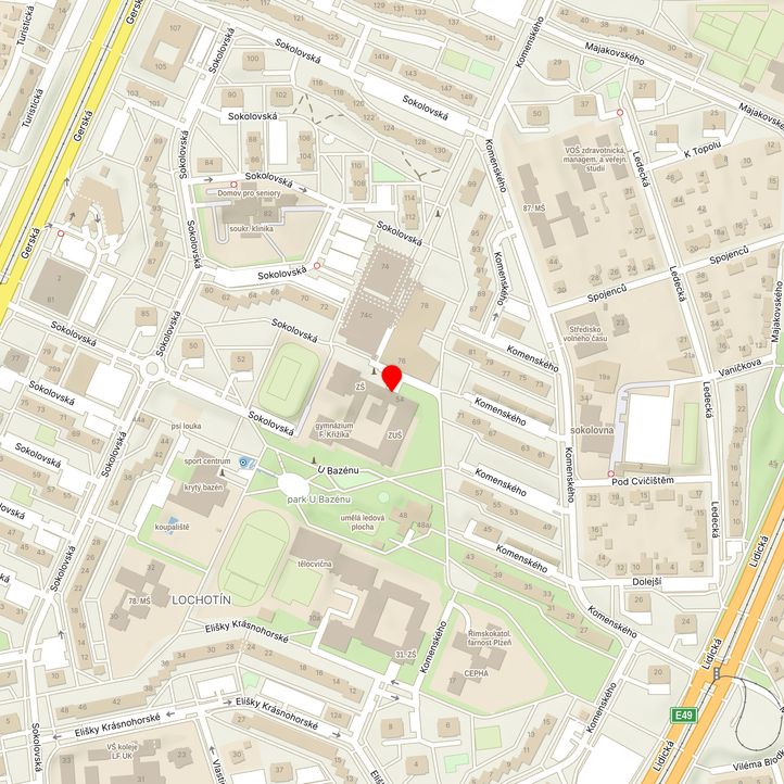 Mapa školy z Mapy.cz