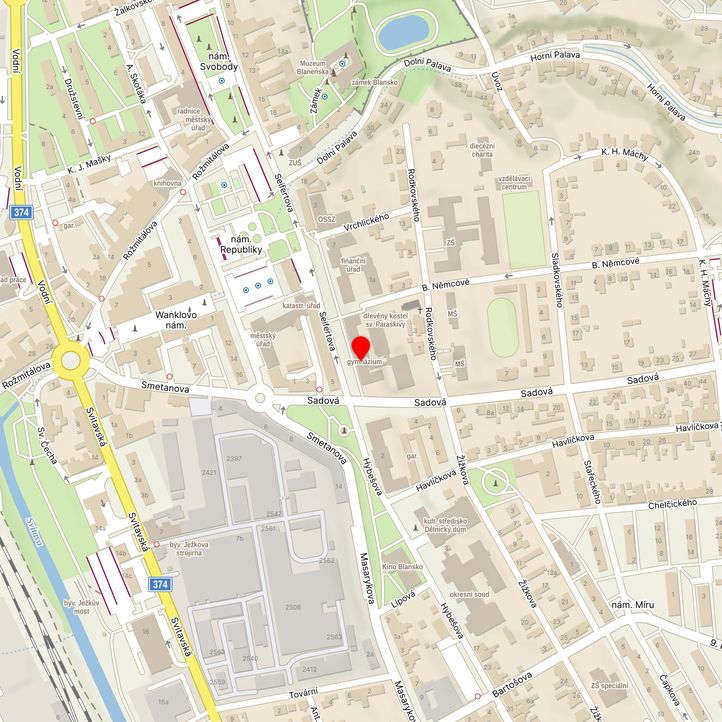 Mapa školy z Mapy.cz