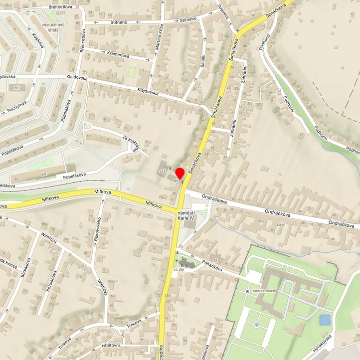 Mapa školy z Mapy.cz