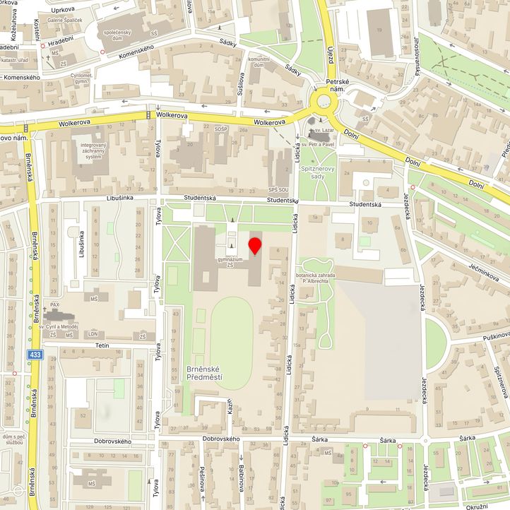 Mapa školy z Mapy.cz