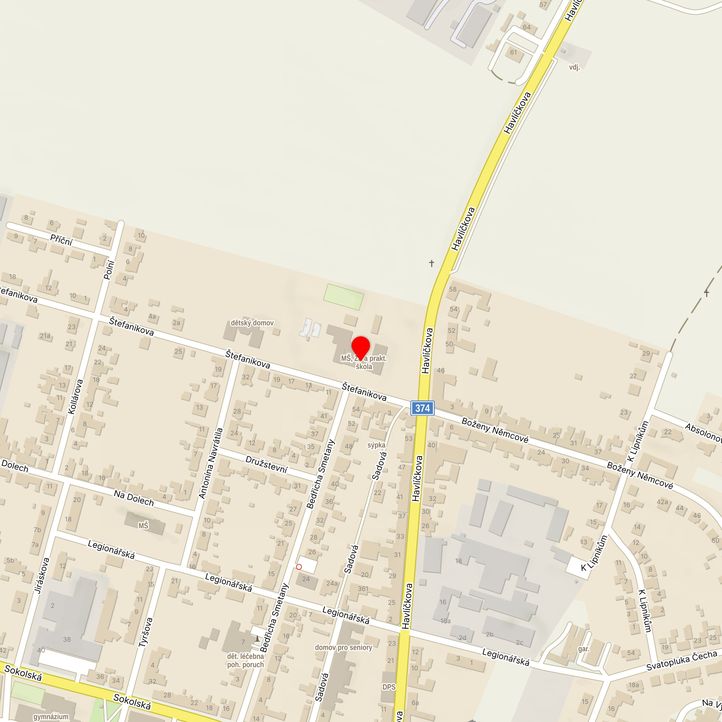 Mapa školy z Mapy.cz