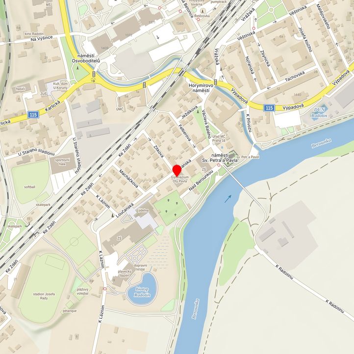 Mapa školy z Mapy.cz