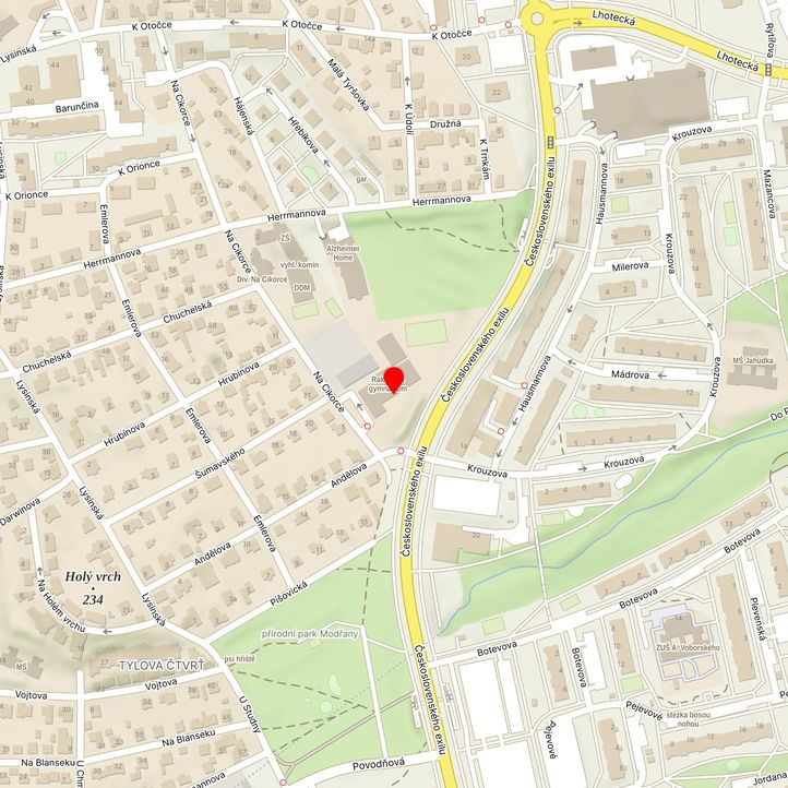 Mapa školy z Mapy.cz