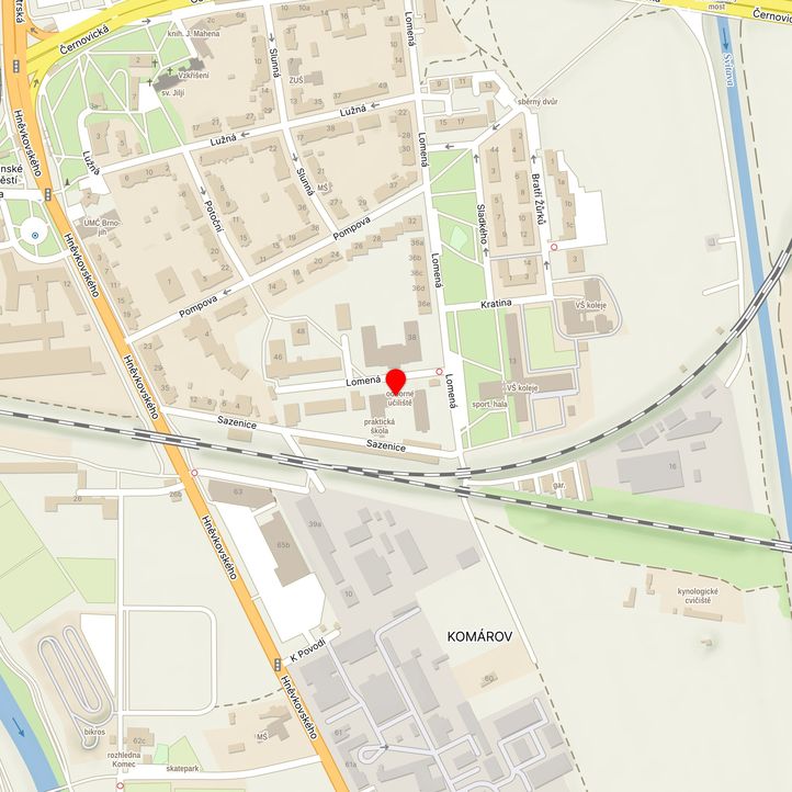 Mapa školy z Mapy.cz