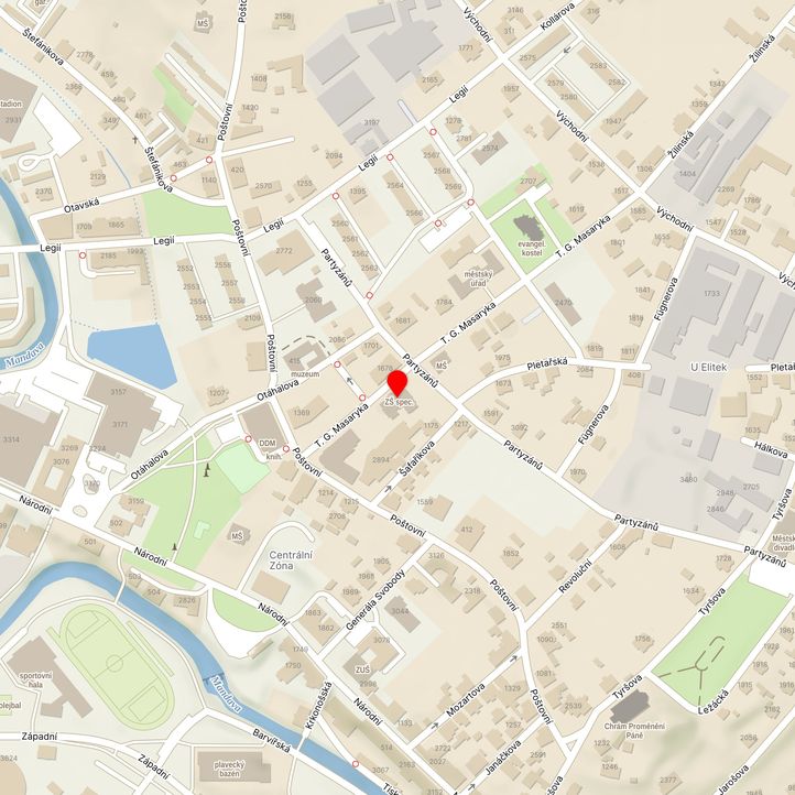 Mapa školy z Mapy.cz