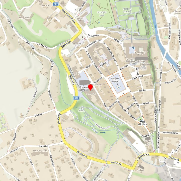 Mapa školy z Mapy.cz