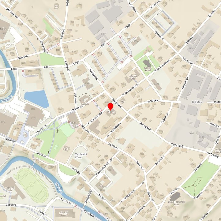 Mapa školy z Mapy.cz