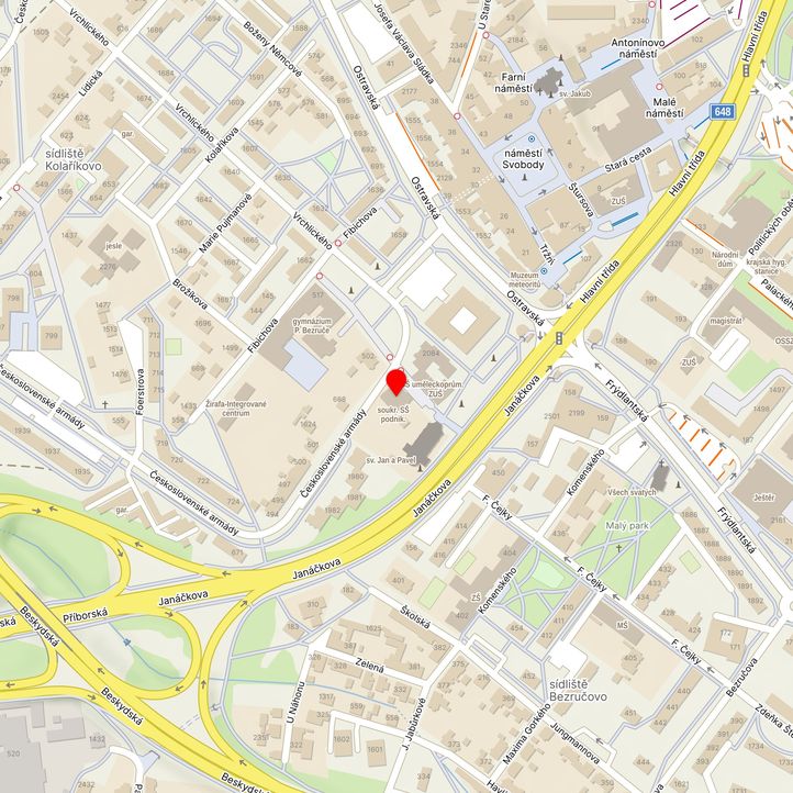 Mapa školy z Mapy.cz