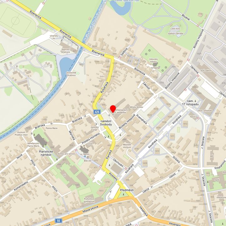 Mapa školy z Mapy.cz