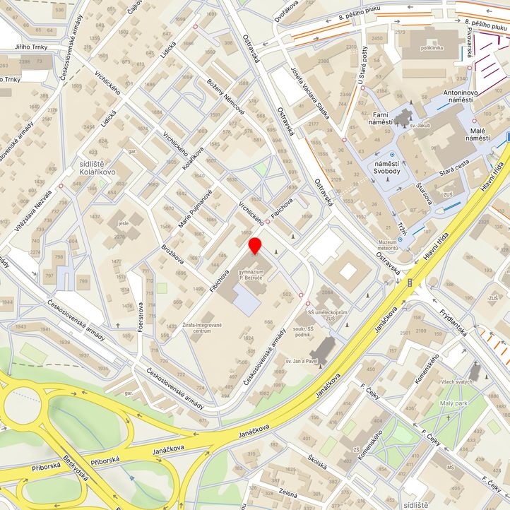 Mapa školy z Mapy.cz