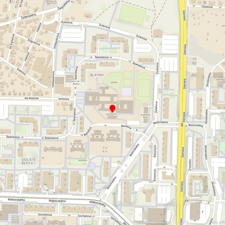 Mapa školy z Mapy.cz