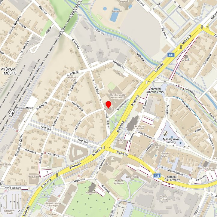 Mapa školy z Mapy.cz