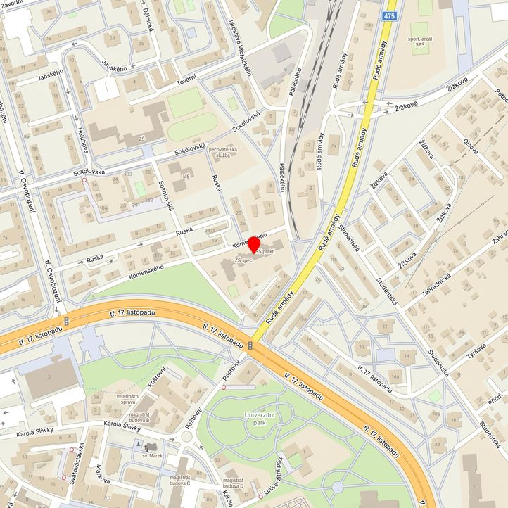 Mapa školy z Mapy.cz