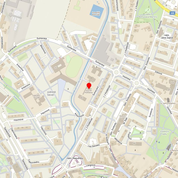 Mapa školy z Mapy.cz