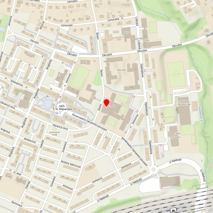 Mapa školy z Mapy.cz