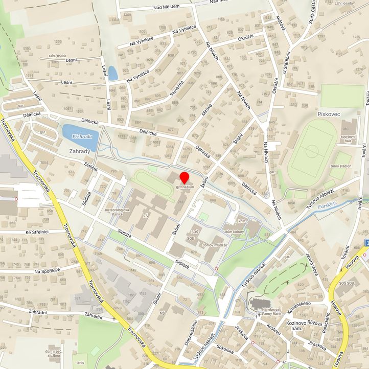 Mapa školy z Mapy.cz