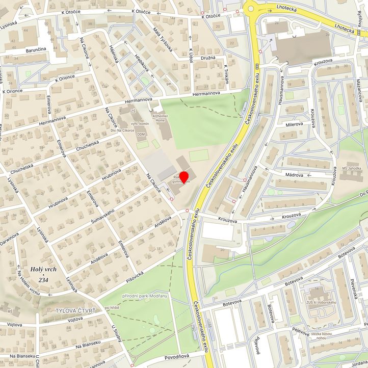 Mapa školy z Mapy.cz