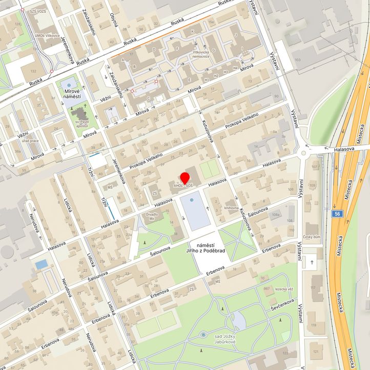 Mapa školy z Mapy.cz