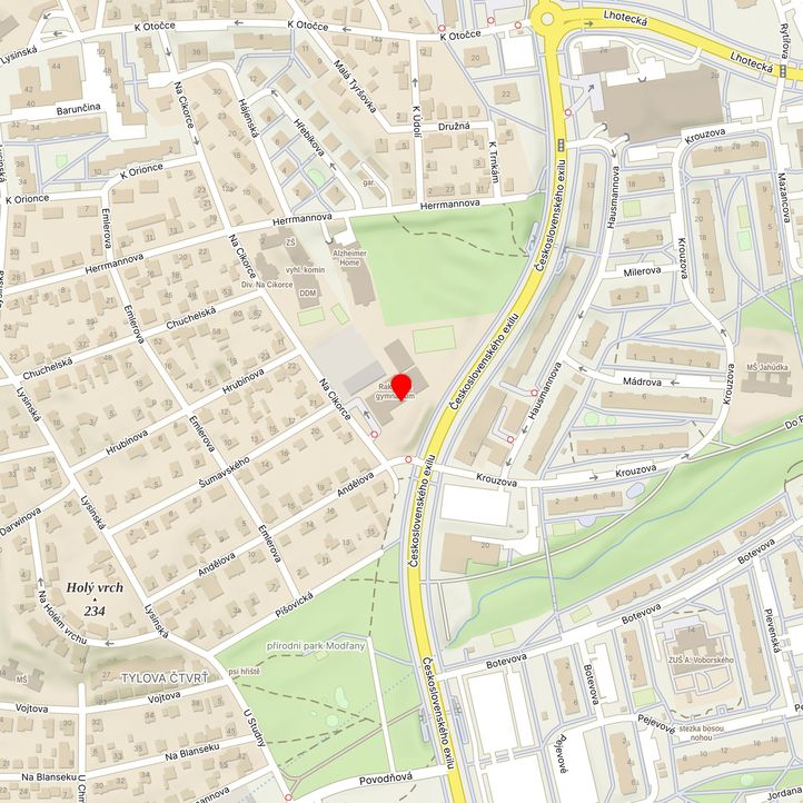 Mapa školy z Mapy.cz