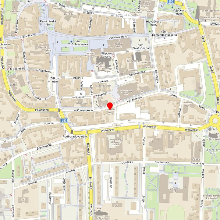 Mapa školy z Mapy.cz