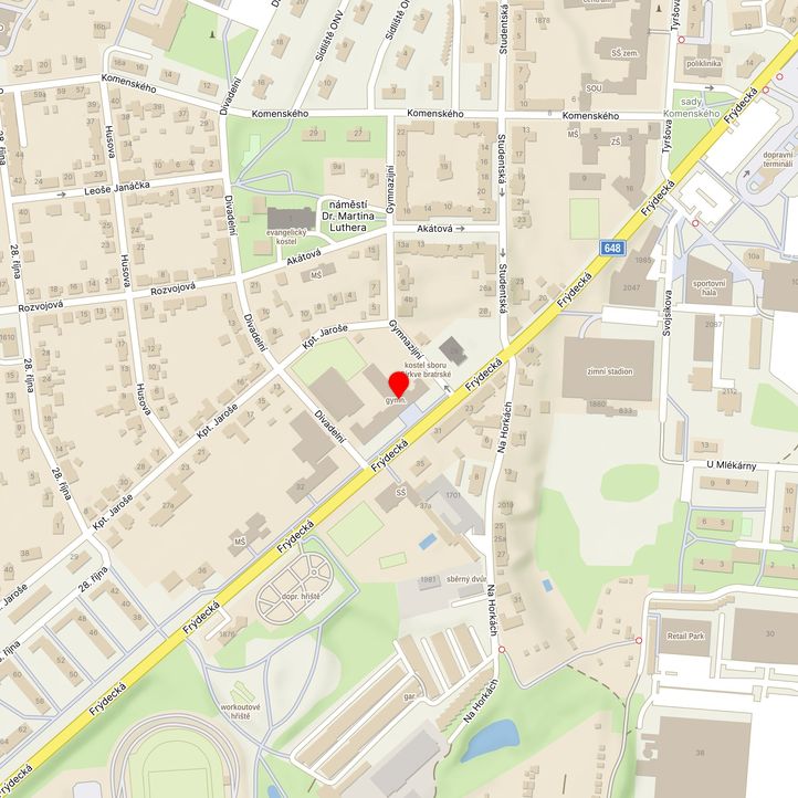 Mapa školy z Mapy.cz