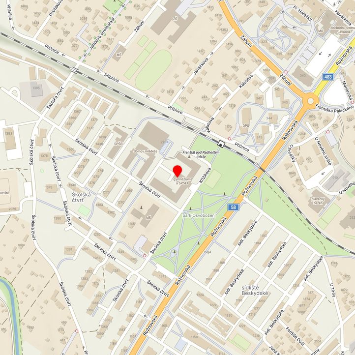 Mapa školy z Mapy.cz