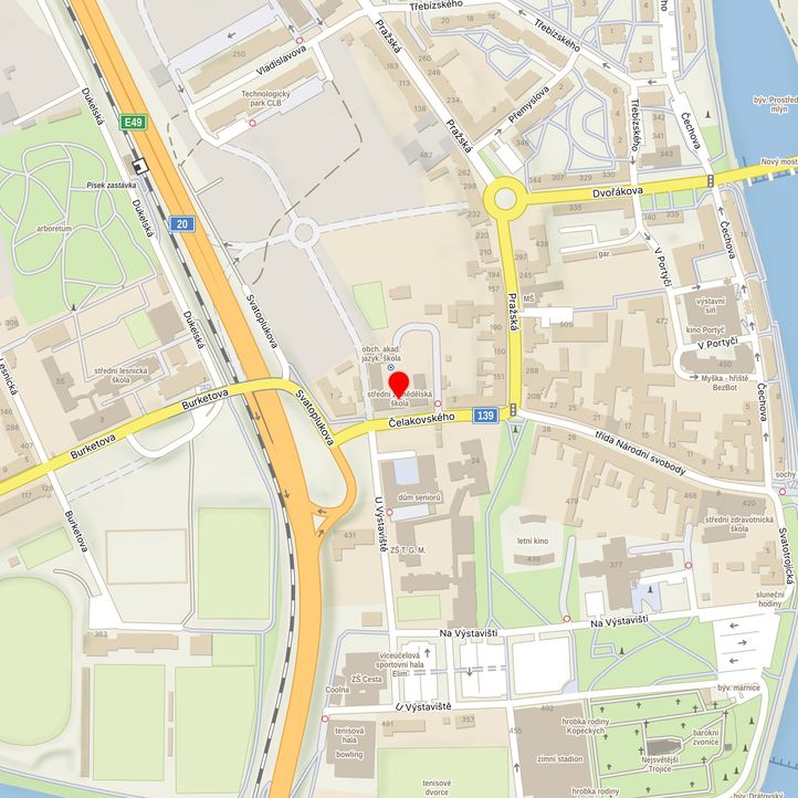 Mapa školy z Mapy.cz