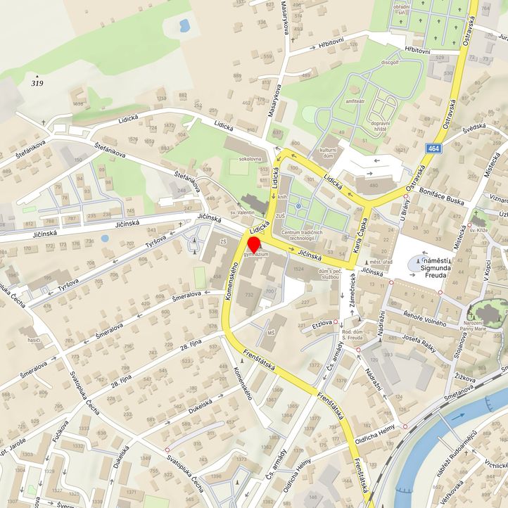 Mapa školy z Mapy.cz