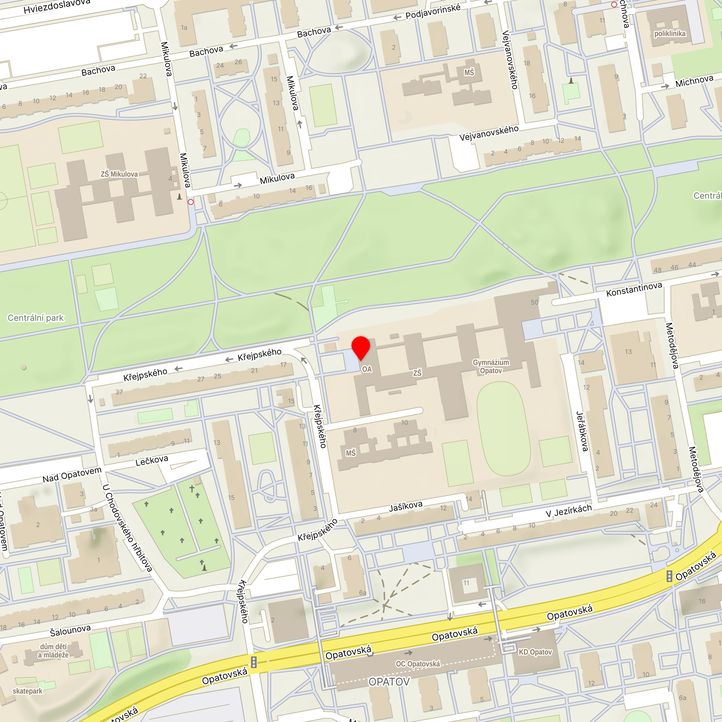 Mapa školy z Mapy.cz