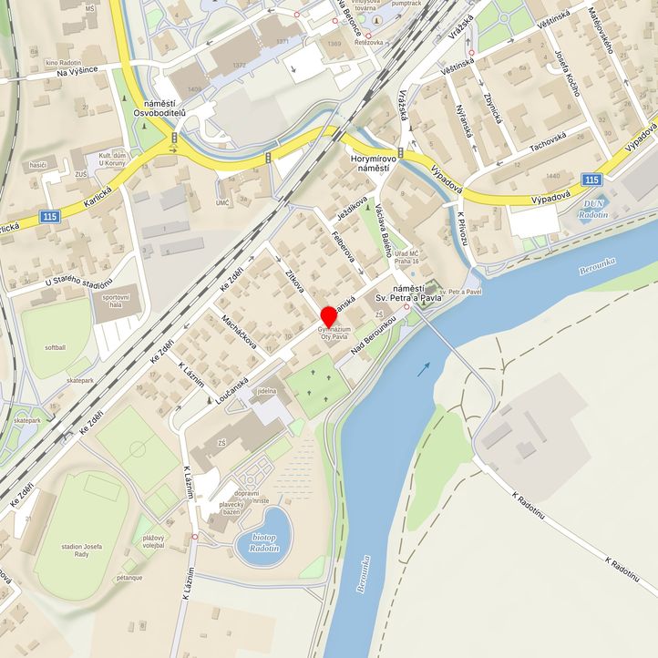 Mapa školy z Mapy.cz