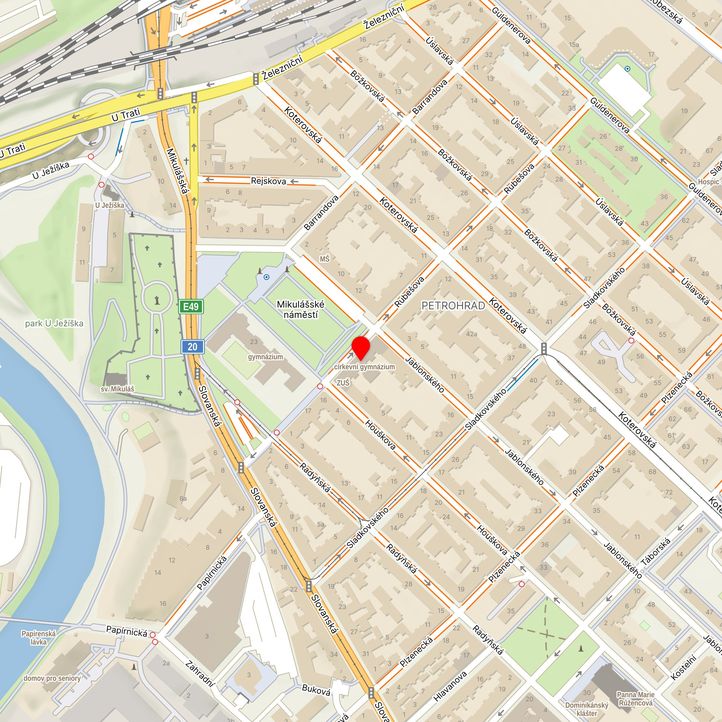 Mapa školy z Mapy.cz