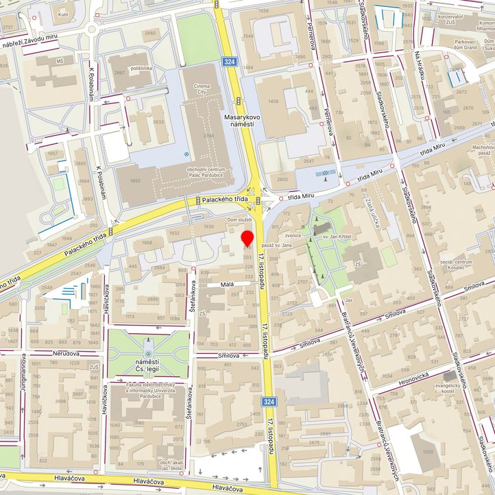 Mapa školy z Mapy.cz