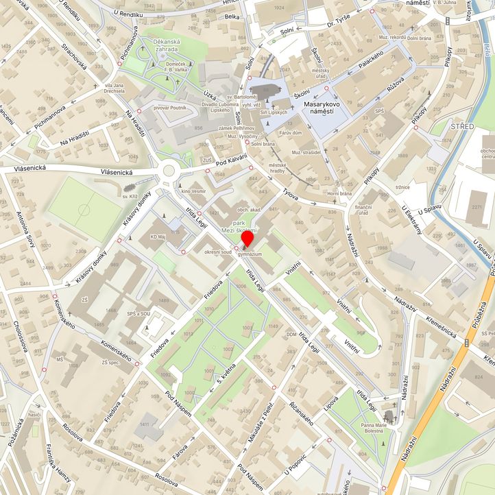 Mapa školy z Mapy.cz