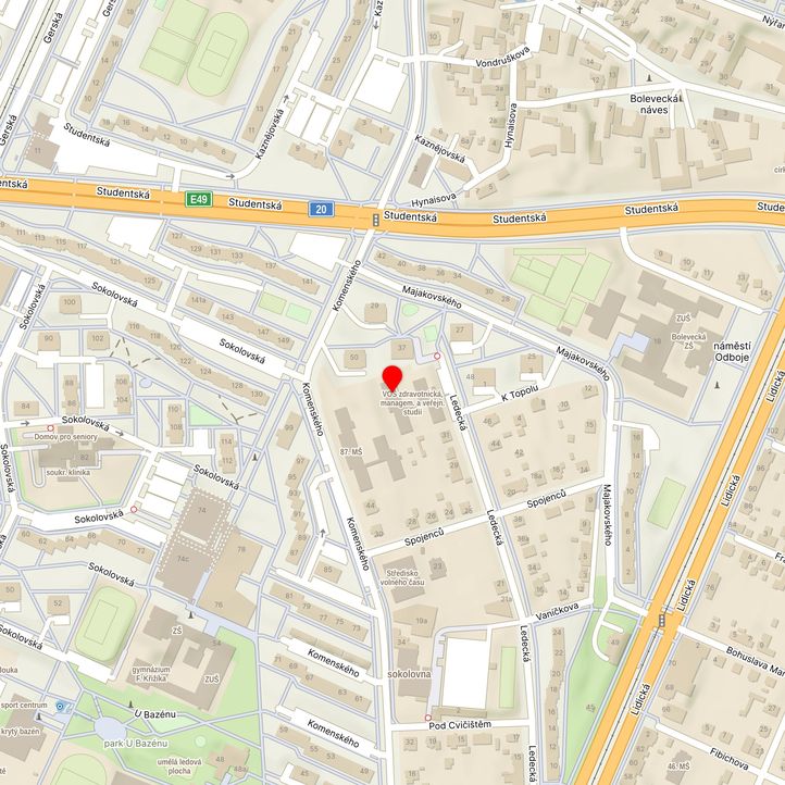 Mapa školy z Mapy.cz
