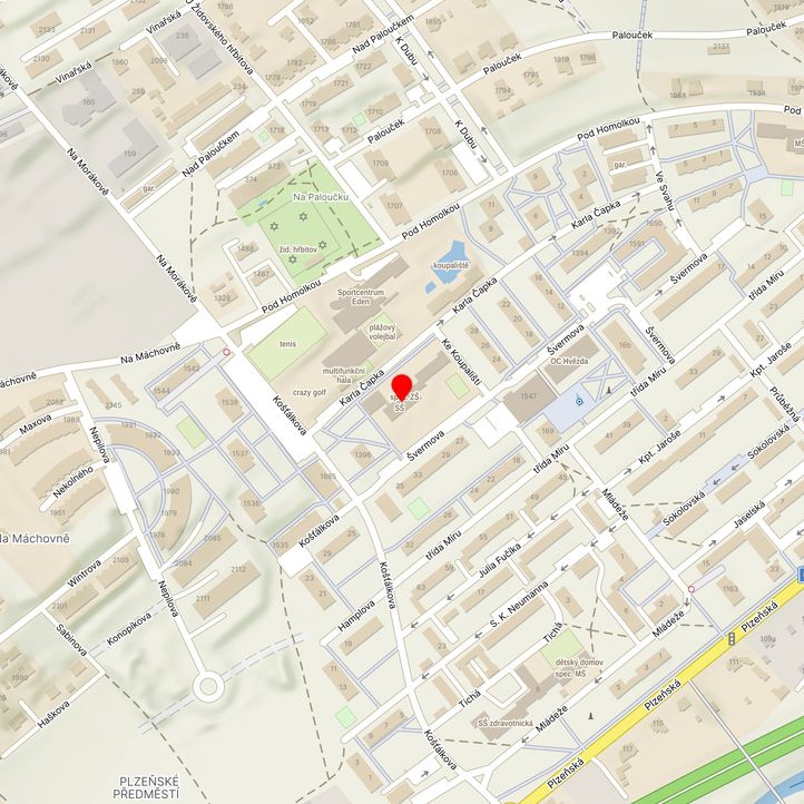 Mapa školy z Mapy.cz