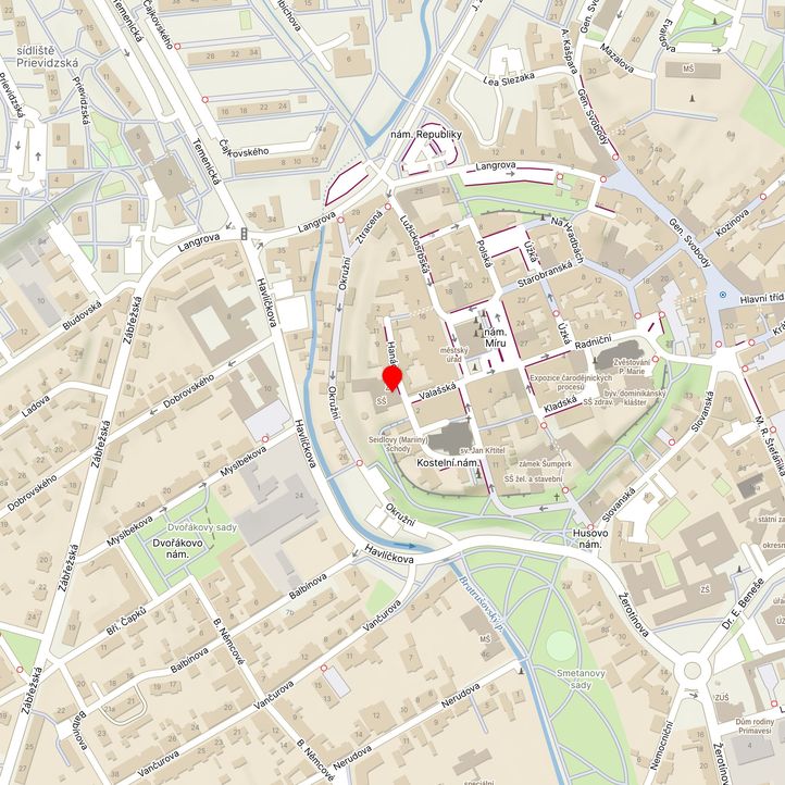 Mapa školy z Mapy.cz