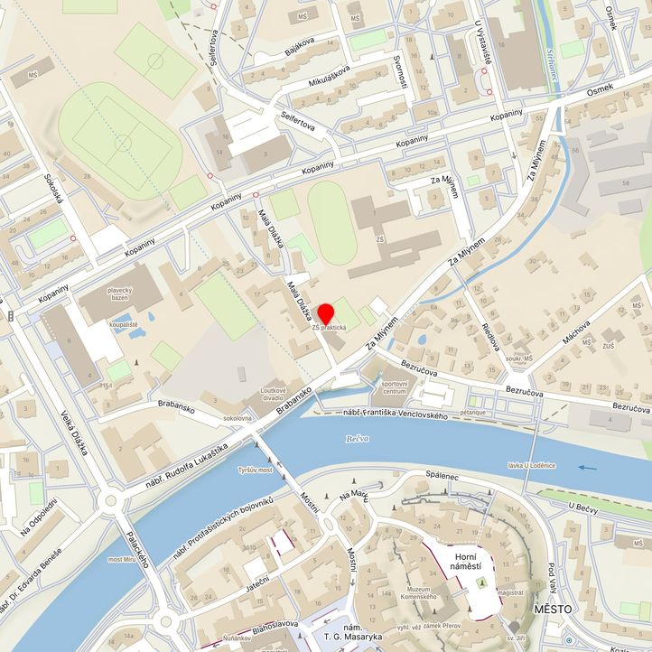 Mapa školy z Mapy.cz