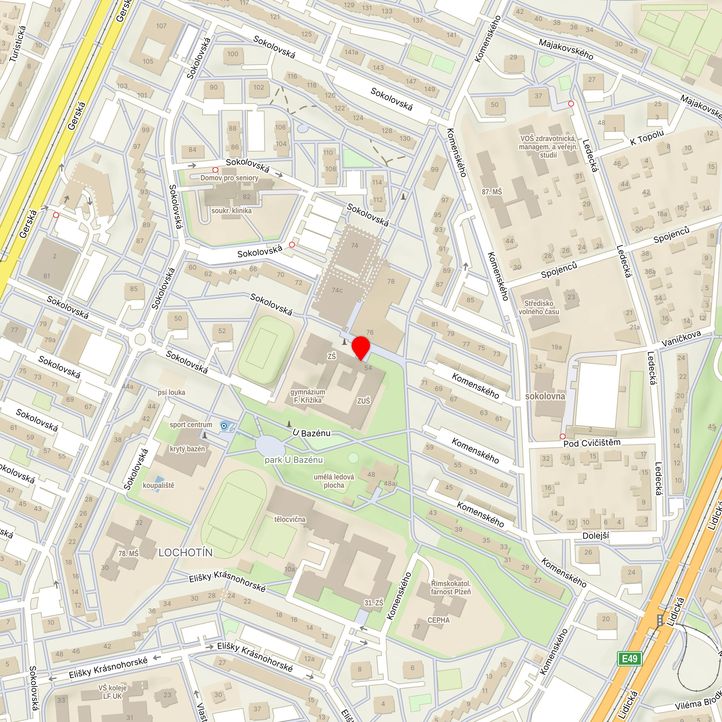 Mapa školy z Mapy.cz