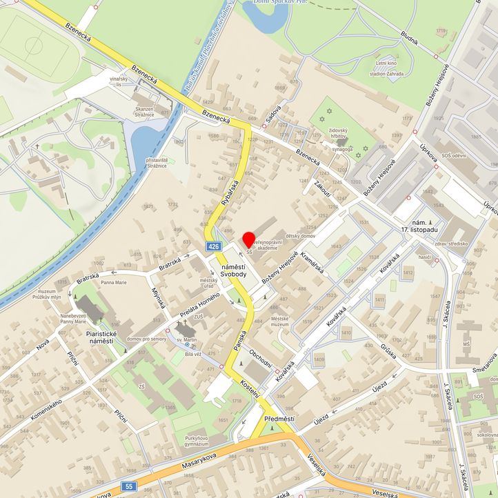 Mapa školy z Mapy.cz