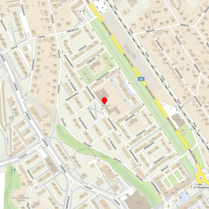 Mapa školy z Mapy.cz