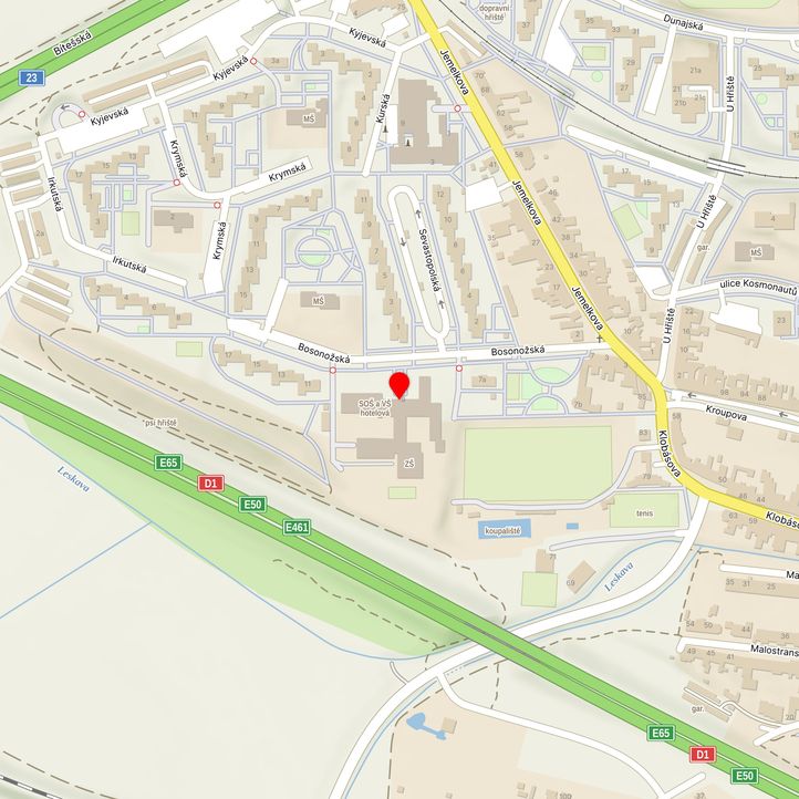 Mapa školy z Mapy.cz