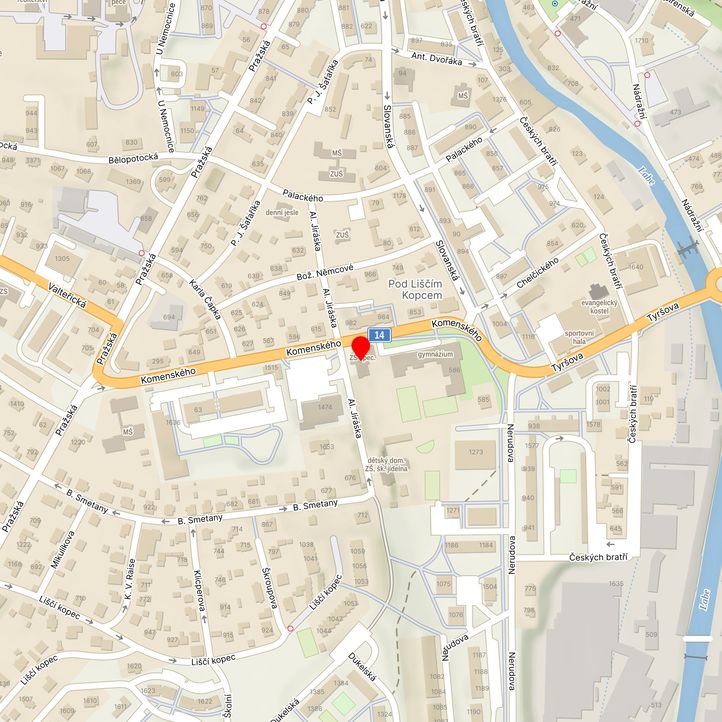 Mapa školy z Mapy.cz