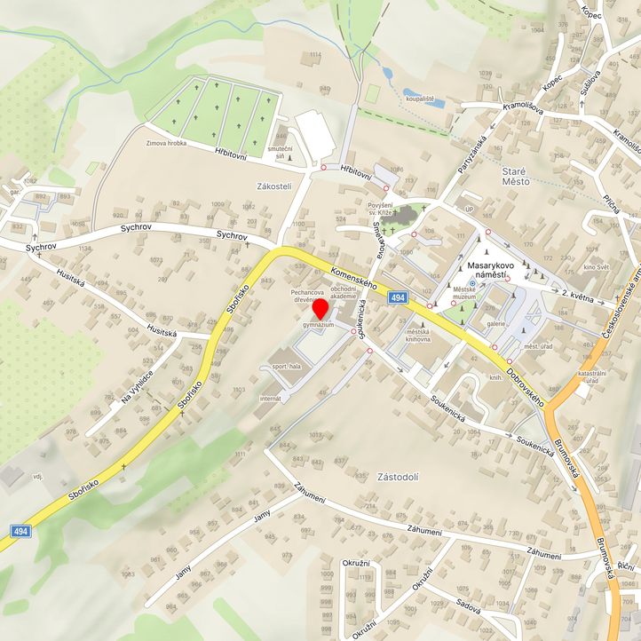 Mapa školy z Mapy.cz