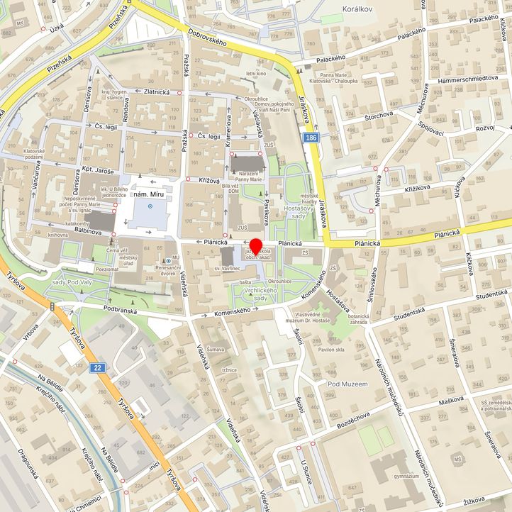 Mapa školy z Mapy.cz