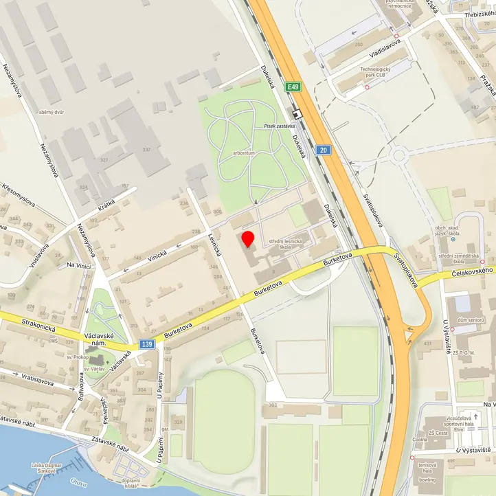 Mapa školy z Mapy.cz