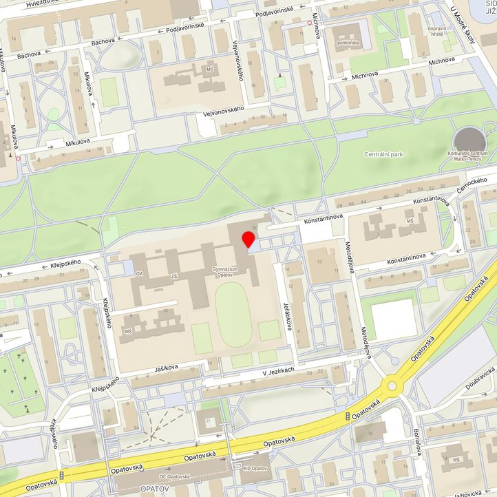 Mapa školy z Mapy.cz