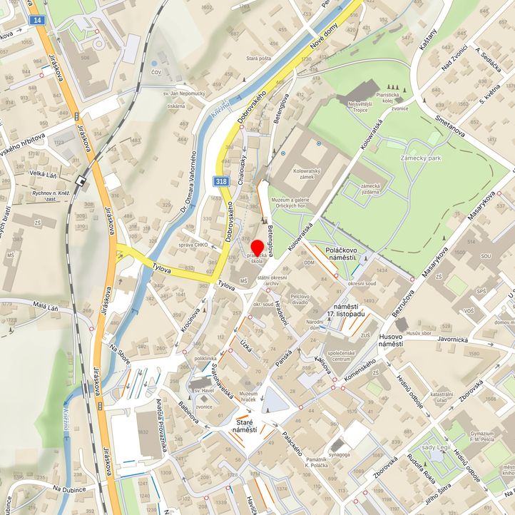 Mapa školy z Mapy.cz